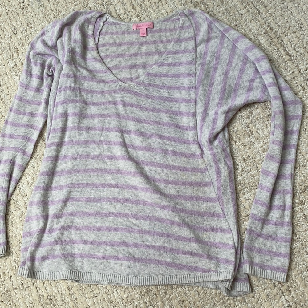Lilly Pulitzer purple stripe sweater